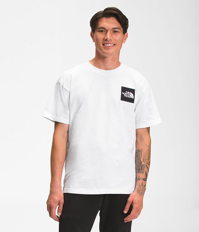 The North Face T Shirts Męska Białe Krótki Rękaw Heavyweight Box - MPTX25018